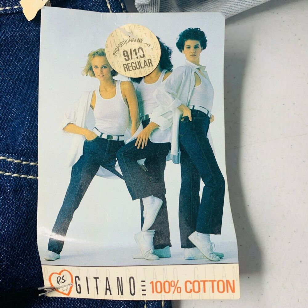 NWT vintage 80s Gitano jeans high rise waist dark wash tapered leg 9 10 juniors - Picture 11 of 12